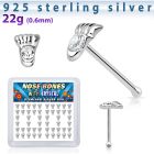 bxftc caja display piercing nariz hueso plata 0 6mm huella pie cristal centro al por mayor