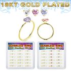 bxnhmx5g 18k plated silver seamless nose ring heart 18pcs