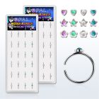 bxnr5 display 24 aros nariz clip acero quirurgico formas opalo redondo 1 5mm centro venta