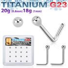 bxunl4 titanium g23 nose studs 20g 18g 2mm ball 16pcs