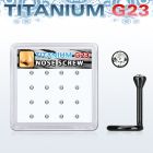 bxuns6 caja unidades piercing nariz titanio anodizado negro cristal claro engastado parte superior