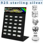 bzqmgc silver magnetic ear stud with prong clear square cz