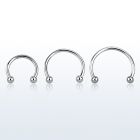 cbeb2 316l steel circular barbell with two 2mm balls