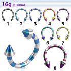 cbemtn barbell circular acero quirurgico pvd rayas cebra conos 3mm distribuidor