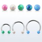 cbeop4l barbell circular diametro acero 316l bolas 4mm opalo usar como arete al por mayor