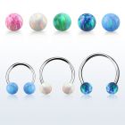 cbeop4ss barbell circular acero quirurgico 1mm bolas 4mm opalo sintetico mayorista