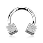 cbesdi4 316l steel circular barbell with two 4mm dices