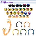 cbetjb25 anodized steel circular barbell w. two 2.5mm jewel balls
