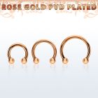cbettb25 barbel circular acero 316l pvd oro rosa bolas 2 5mm al por mayor