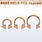 cbettcn4 barbel circular acero 316l pvd oro rosa conos 4mm venta