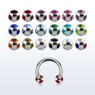 cbjb5 barbell circular acero quirurgico anodizado bolas multi cristal 5mm al por mayor