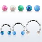 cbmop6l barbell circular diametro acero 316l con bolas 6mm opalo usar como arete venta