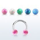 cbop5 barbell circular acero quirurgico bolas opalo 5mm distribuidor