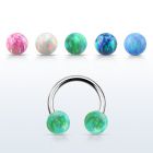 cbop6 barbell circular acero quirurgico bolas opalo 6mm al por mayor