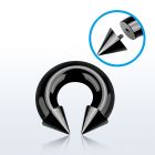 cbtcn00 black pvd plated 316l circular barbell with 12mm cone