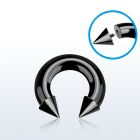 cbtcn0 black pvd plated 316l circular barbell with 10mm cone