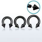 cbtcn6 barbell circular acero quirurgico pvd negro 4mm conos 7mm rosca interna al por mayor