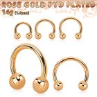 cbttb4 barbel circular acero 316l pvd oro rosa bolas 4mm al por mayor