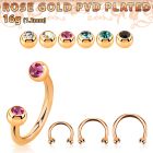 cbttjb25 rose gold steel circular barbell w tiny 2.5mm jewel ball