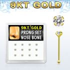 d9gnb19 caja 12 piercings nariz hueso oro 9 kts 0 6mm zirconia claras redondas 2mm distribuidor mayorista