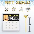 d9gys13 caja unidades piercing nariz doblarlo tu mismo oro cz color claro formas variadas cuadrado estrella triangulo corazon