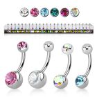 dabnc 316l steel belly banana with 8 5mm bezel jewel ball
