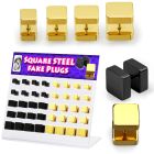 dacb132 display acrilico 40 plugs falsos acero quirurgico anodizado negro dorado lados cuadrados distribuidor
