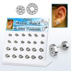 dacb144 display acrilico 24 dilataciones tunel falsas acero quirurgico brillo espejo cristal claros ferido 6mm 8mm al por mayor