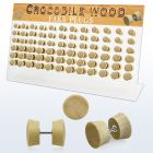 dacb181 display w 72 pcs. of crocodile wood fake plugs