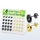 dacb198 display 20 pares dilataciones tunel oreja falsas acero quirurgico 316l pvd negro dorado 8mm 10mm mayorista