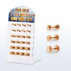 dacb210 display 24 plugs falsos acero 316l anodizado oro rosa anillo goma 3mm 5mm al por mayor