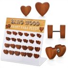 dacb235 display acrilico 24 plug falso madera sawo corazon acero 316l 8mm & 10mm al por mayor