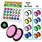 dacb42 display 24 plugs falsos acrilico uv brillan oscuridad anillos goma 8mm venta