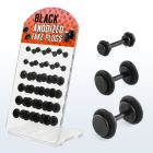 dacb69 pequeno display 24 plugs falsos acero quirurgico anodizado anillo goma 3 5mm mayorista