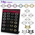 danp1 display 24 pezoneras surtidas barbells 316l mayorista