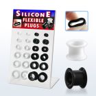 dapg14 board of black white silicone flesh tunnels