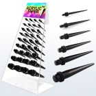 dapg46a display 36 tapers acrilicos negros anillo goma doble distribuidor mayorista