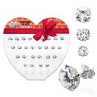 dczr1 silver ear stud with clear round prong cz stone