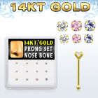 dgnb12 caja 12 piercing nariz hueso oro 14 kts 0 6mm zirconia redondas 1 5mm 2mm distribuidor