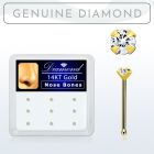dgnb15 caja 9 piercings nariz hueso oro 14 kts 0 6mm diamante redondo 1 5mm distribuidor mayorista