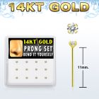 dgys19 caja 12 piercing nariz doblar tu mismo oro 14 kts 0 6mm zirconia redonda 2mm distribuidor mayorista