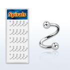 djspe2 caja 25 espirales ceja acero quirurgico bolas 3mm 8mm 10mm venta