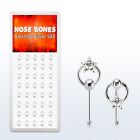 dnbrc3 silver nose bones w star w clear crystal on slave hoop