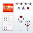 dnbrm3 silver nose bones with star w crystal on slave hoop