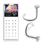 dnsshc caja 24 piercing nariz l acero quirurgico formas cristal claros centro venta