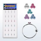 dnstrm caja display 24 aros nariz plata esterlina 0 6mm cristal triple colores 10mm al por mayor