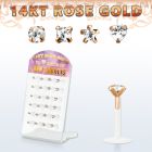 drbimc display 24 labrets bio flex zirconia diversas formas presion superficie oro rosa 14 kts venta