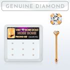 drnb15 caja display 9 piercing nariz hueso oro rosa 14 kts 0 6mm diamantes autenticos redondos 1 5mm distribuidor mayorista