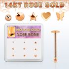 drnb20 caja display 9 piercing nariz hueso oro rosa 14 kts 0 6mm formas bola estrella redonda corazon mariposa distribuidor mayorista