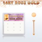 drnb27 caja 12 piercing nariz hueso oro rosa 14 kts 0 6mm redonda 1mm al por mayor